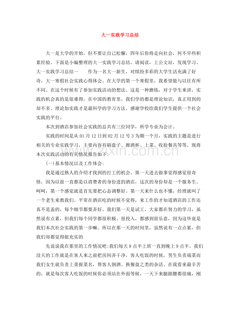 大一实践学习总结.docx_第1页