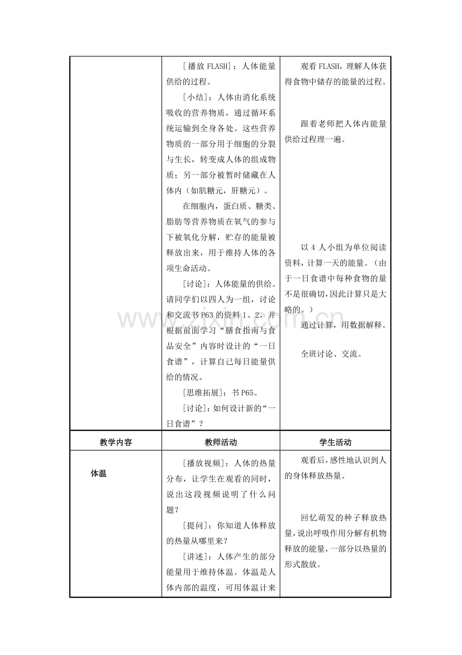 七年级生物下册 4.10.5 人体能量的供给教案 苏教版-苏教版初中七年级下册生物教案.doc_第2页