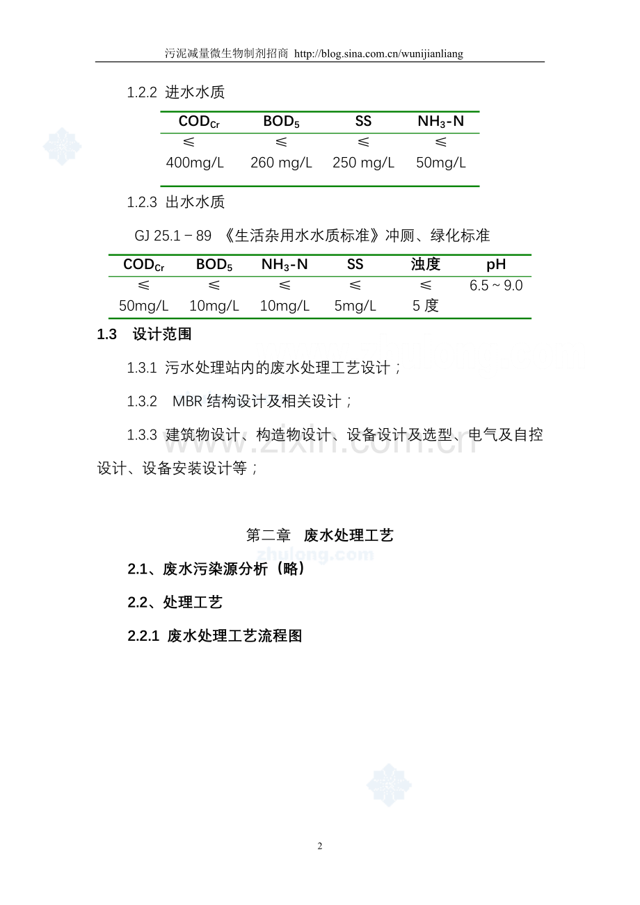 杭州某小区污水处理回用设计方案.doc_第2页