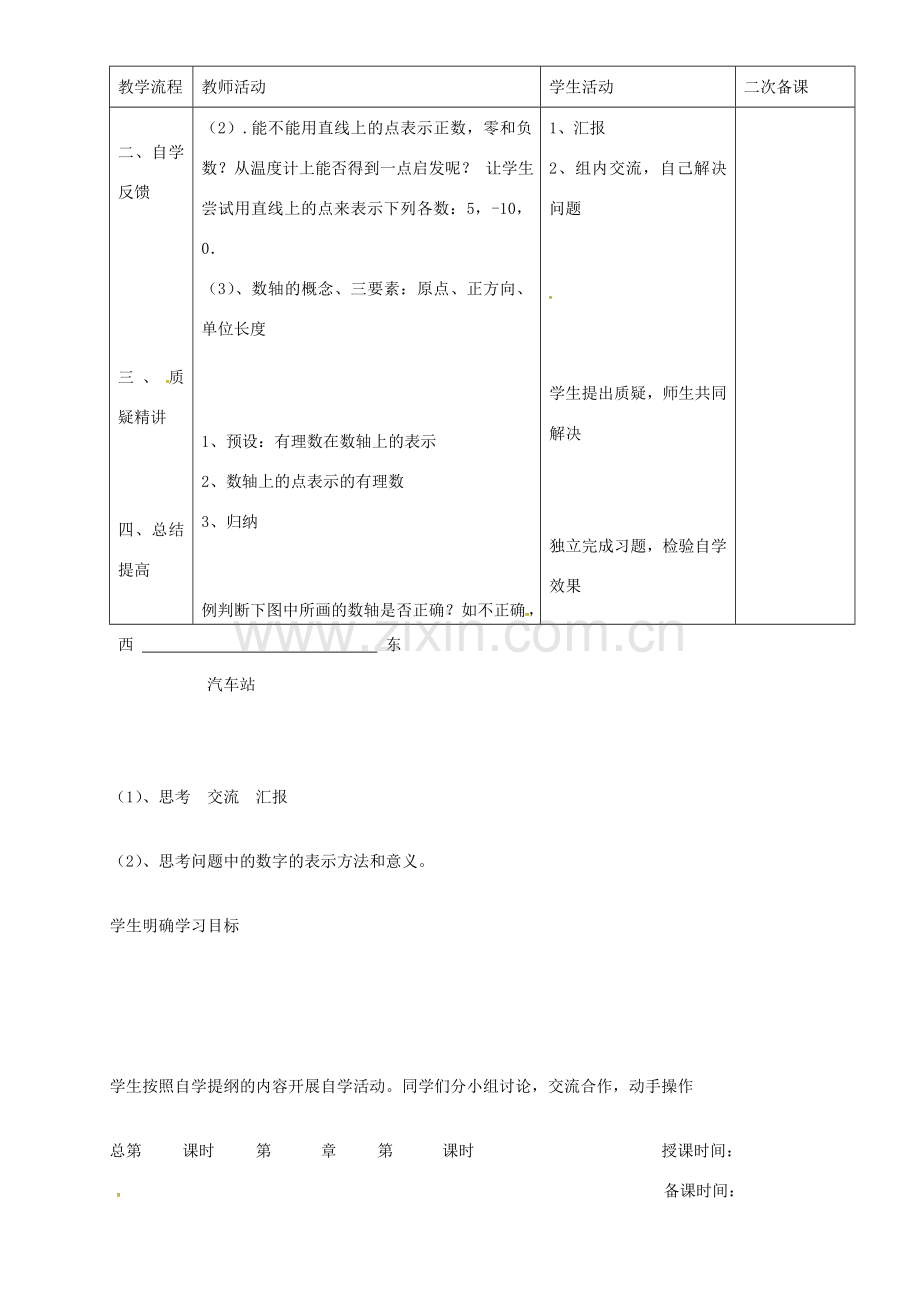 七年级数学上册 1.2.2 数轴教案 新人教版-新人教版初中七年级上册数学教案.doc_第2页