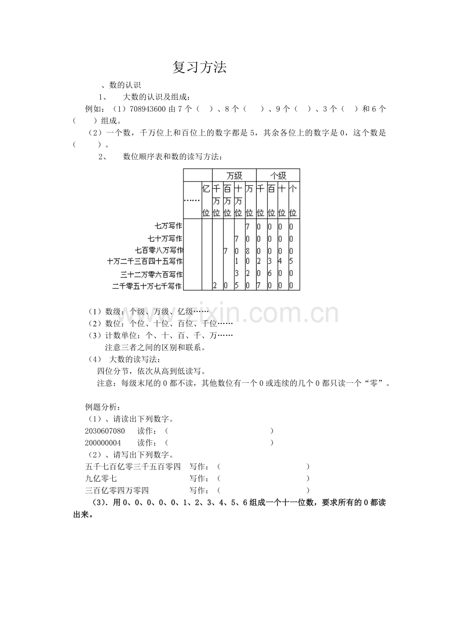 北师大版小学六年级下册数学毕业复习--数的认识[1].doc_第1页