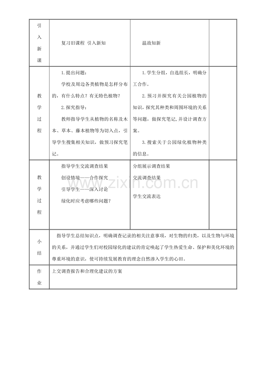 七年级生物上册 1.1.2 调查周边环境的生物教案 （新版）新人教版-（新版）新人教版初中七年级上册生物教案.doc_第2页