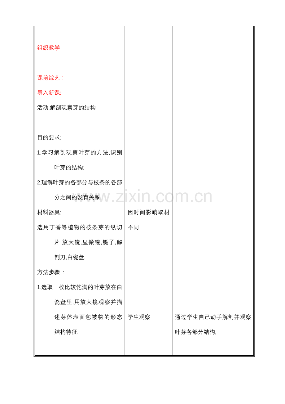 七年级生物上册 第六章 第二节营养器官的生长(二)教案 北师大版.doc_第2页