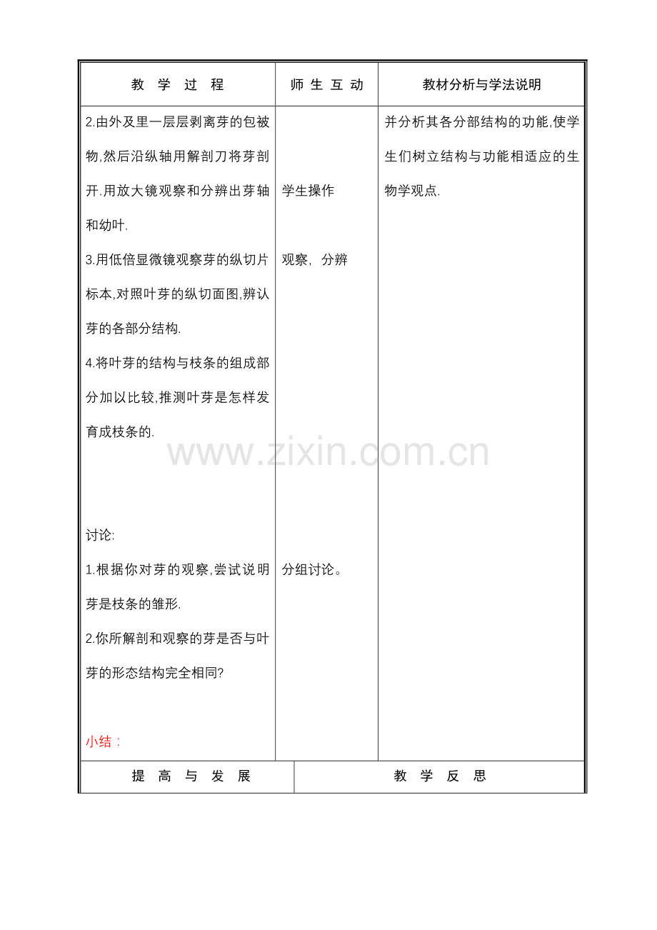 七年级生物上册 第六章 第二节营养器官的生长(二)教案 北师大版.doc_第3页