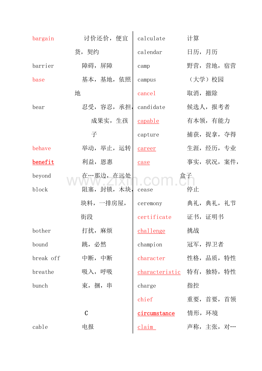 2023年成人英语三级高频词汇表.doc_第3页