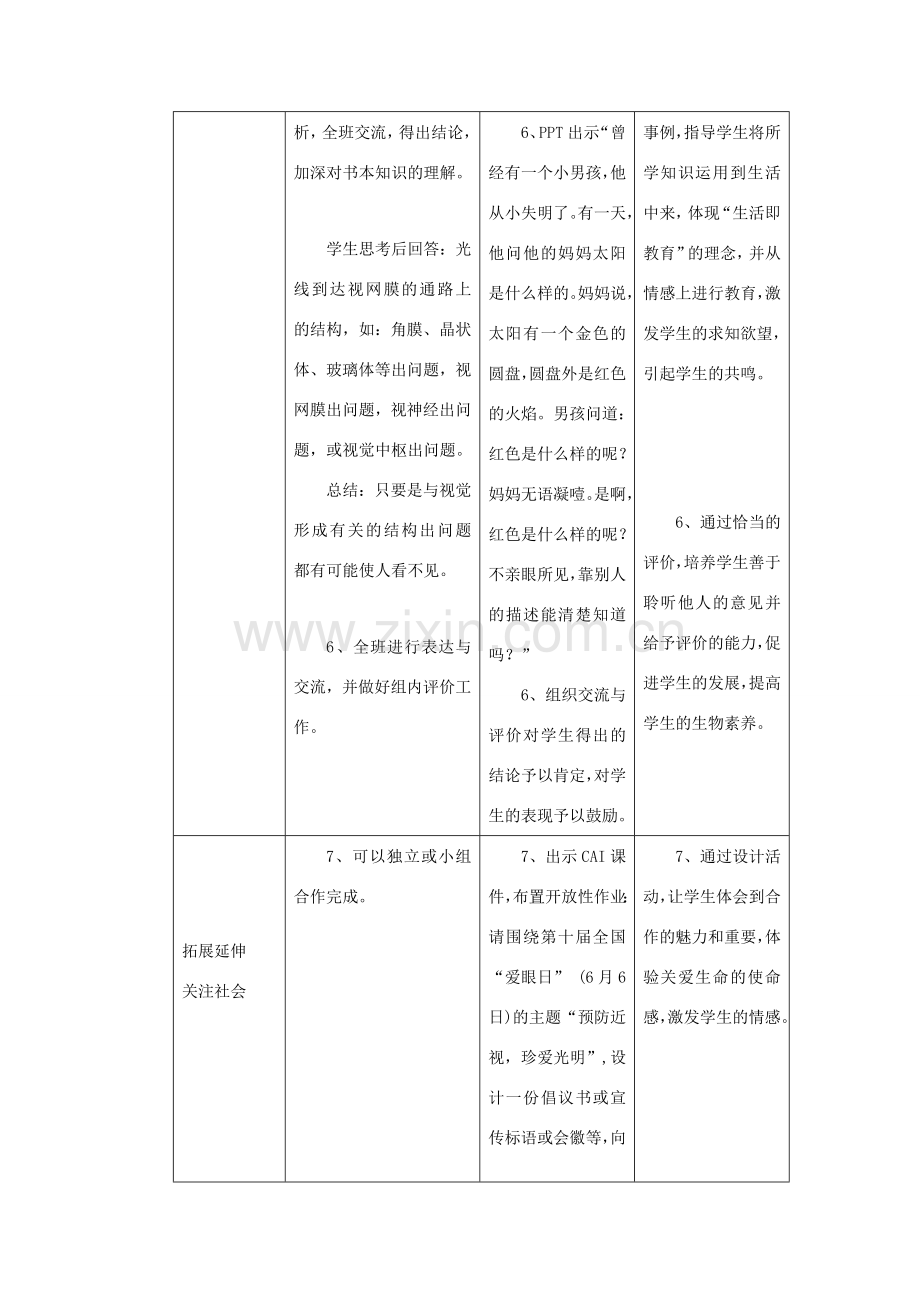 七年级生物下册 第十二章 第三节 人体感知信息教案4 （新版）苏教版.doc_第3页