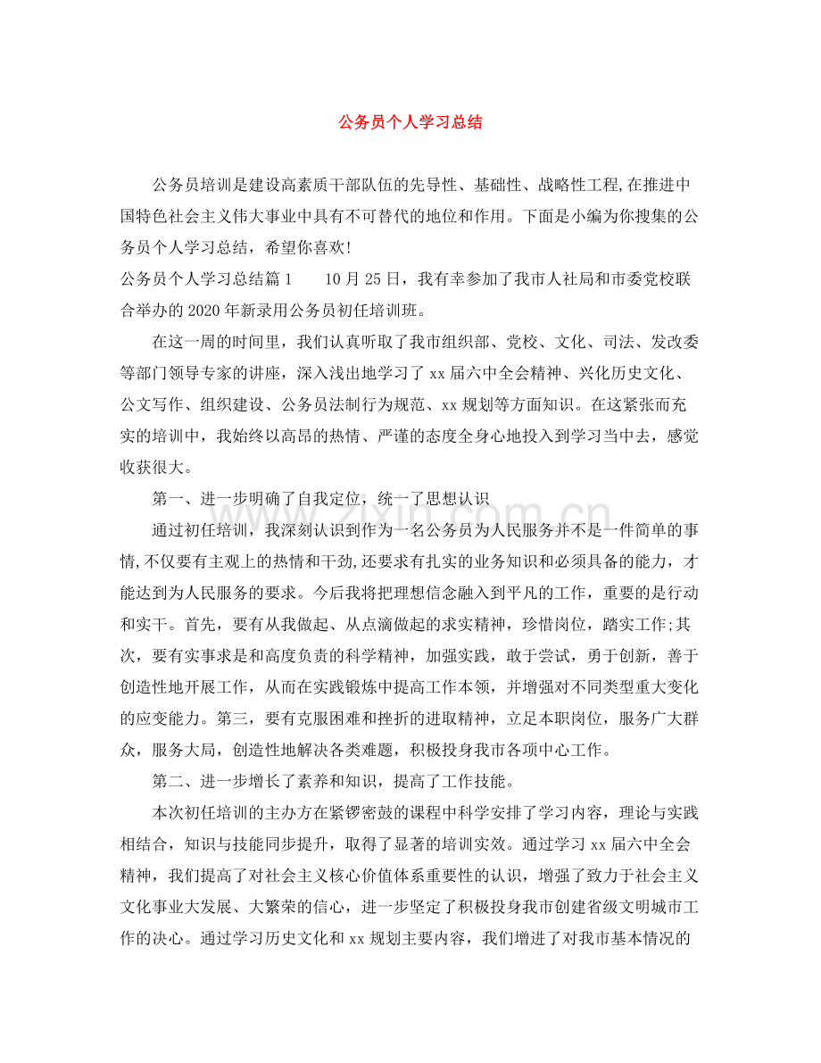 公务员个人学习总结.docx_第1页