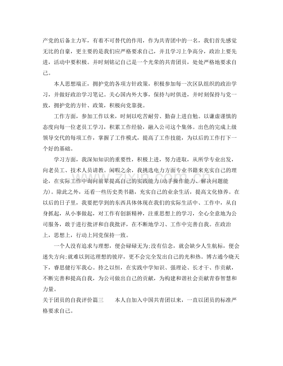 关于团员的自我评价.docx_第2页