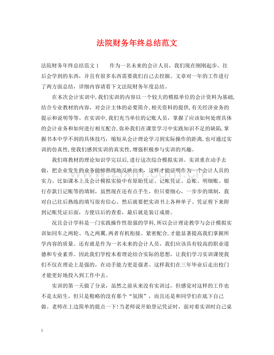 法院财务年终总结范文.docx_第1页