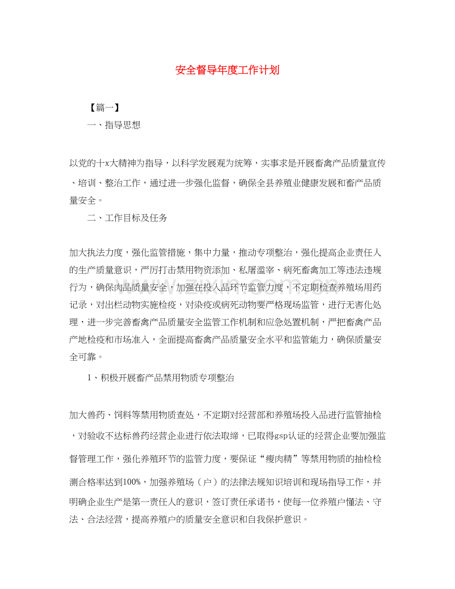 安全督导年度工作计划.docx_第1页