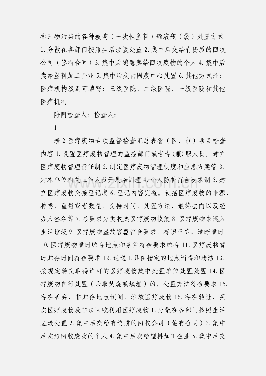 201_年医疗废物专项监督检查表格 (1).docx_第2页