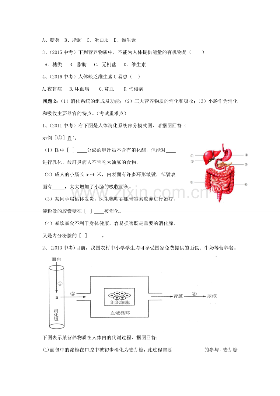 七年级生物下册 第四单元 生物圈中的人 第九章 人的食物来自环境 第一节 人体需要的主要营养物质教案（新版）苏教版-（新版）苏教版初中七年级下册生物教案.doc_第3页