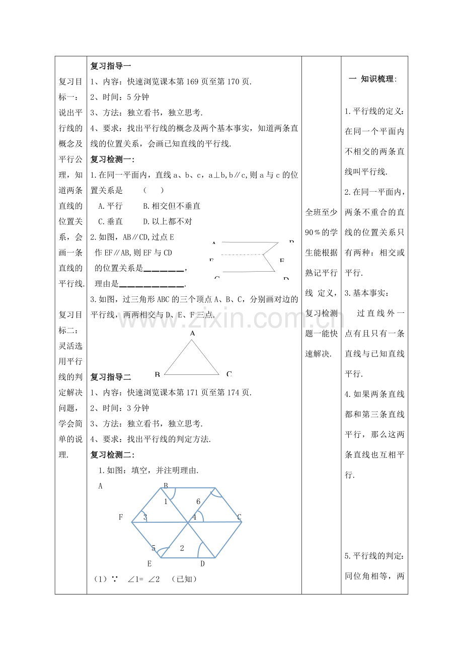 -七年级数学上册 第5章《相交线与平行线》复习教案2 （新版）华东师大版-（新版）华东师大版初中七年级上册数学教案.doc_第2页