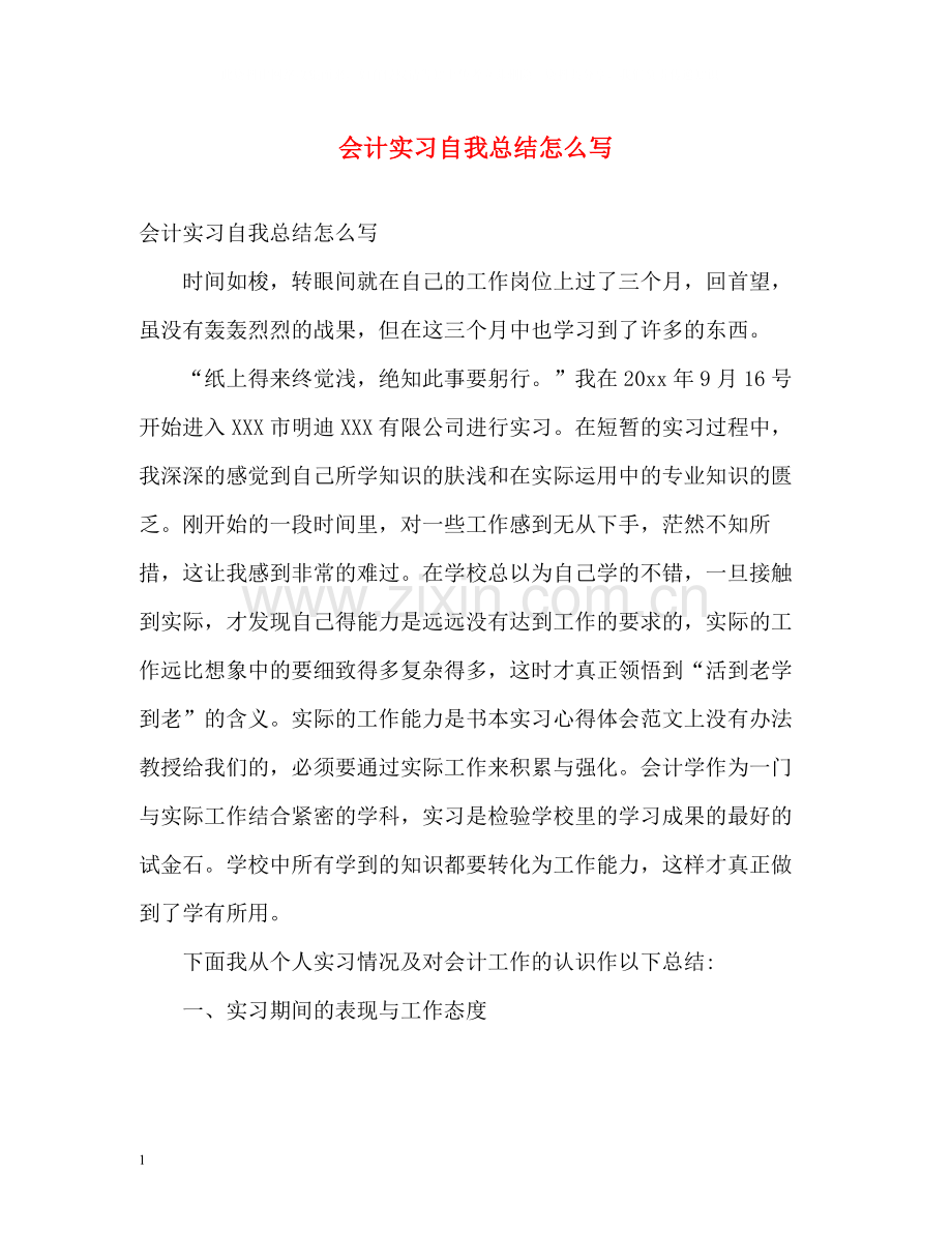 会计实习自我总结怎么写.docx_第1页