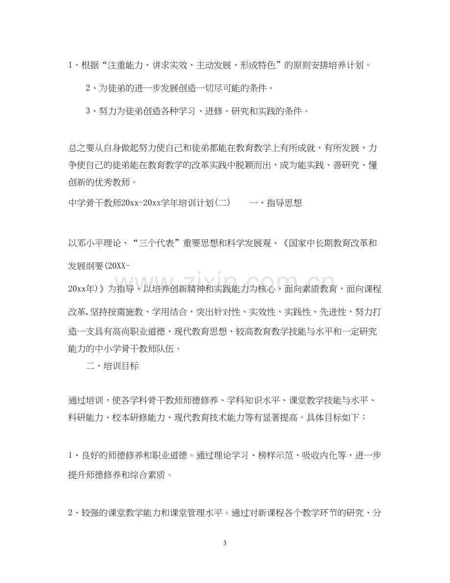 骨干教师学年培训计划.docx_第3页