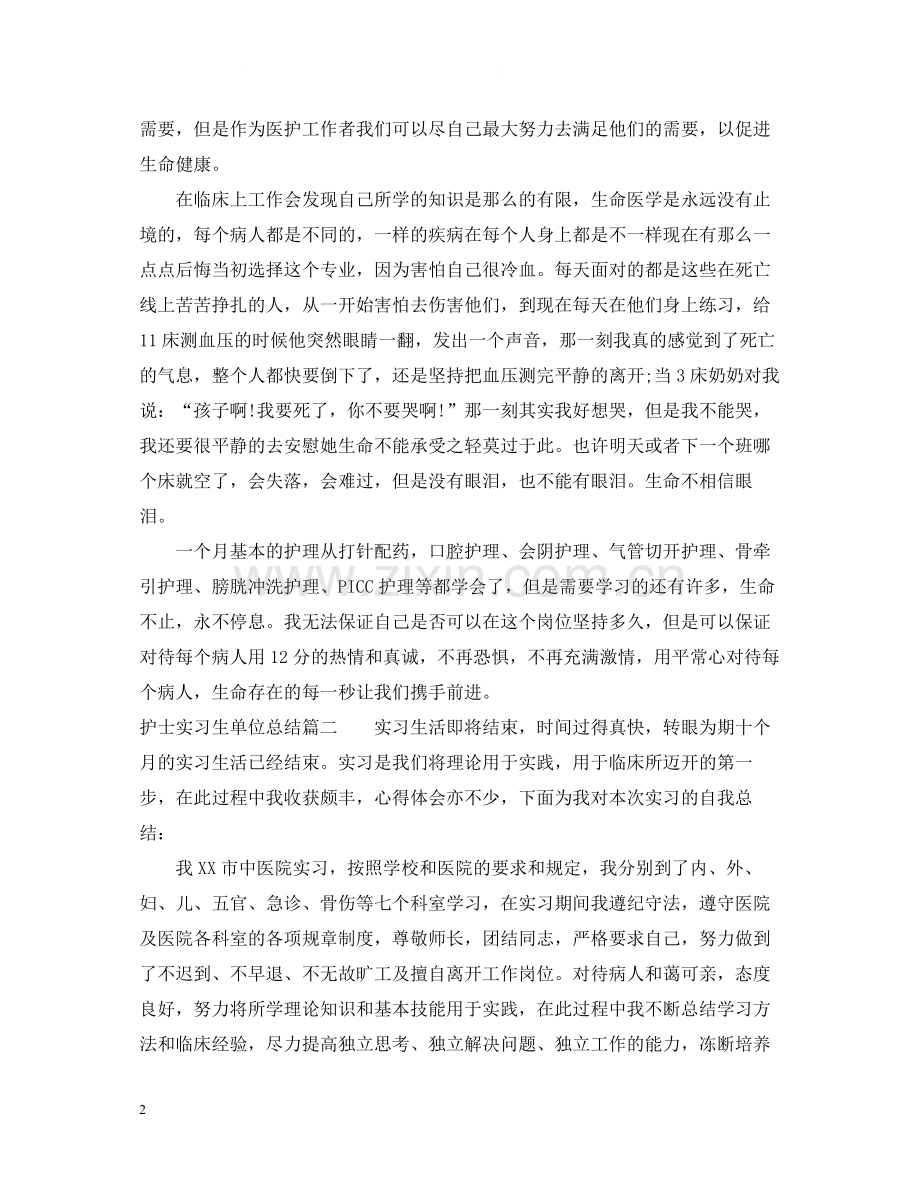 护士实习生单位总结.docx_第2页