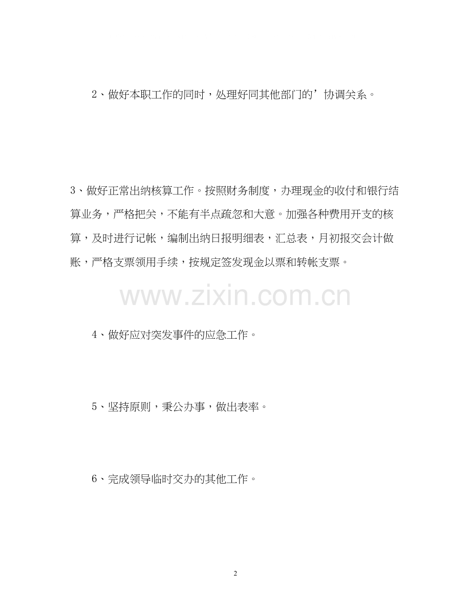 公司财务出纳工作计划.docx_第2页