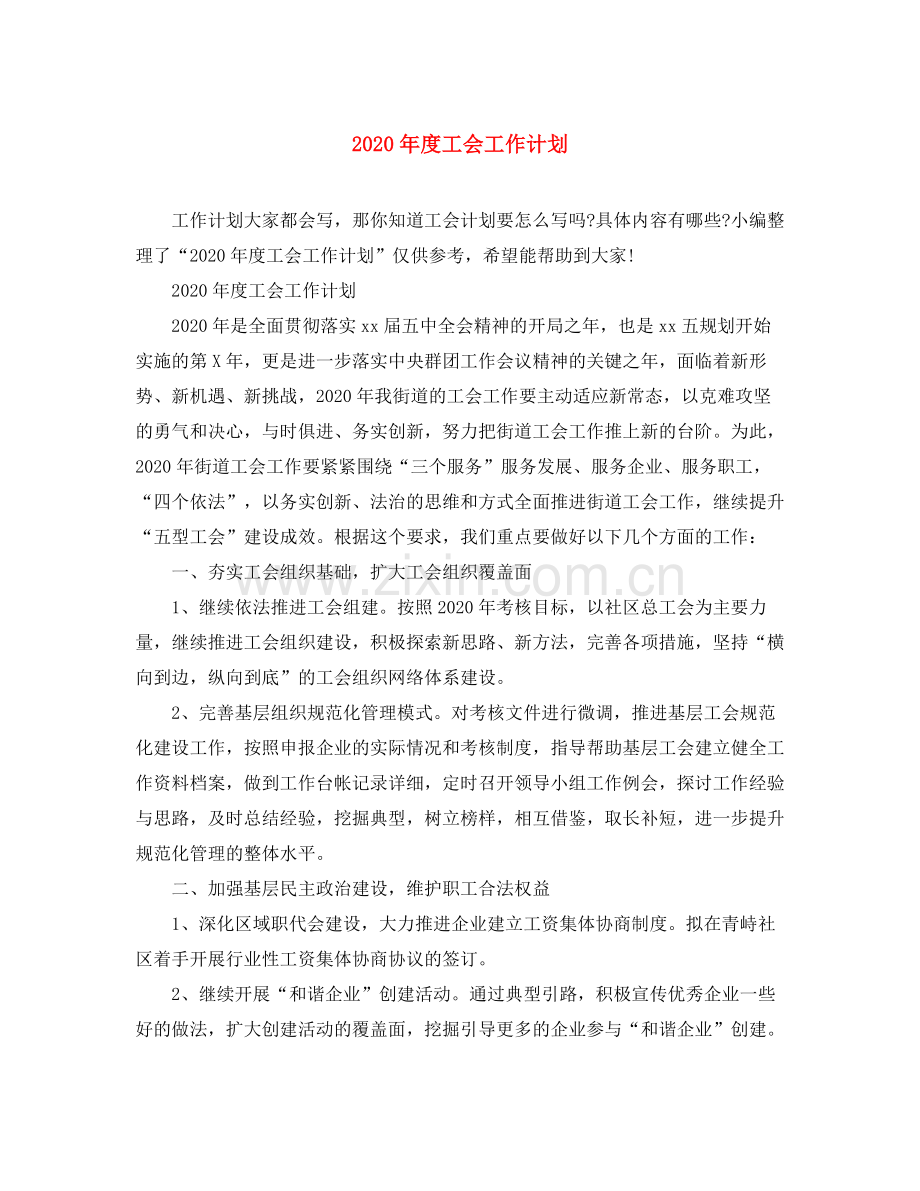 2020年度工会工作计划.docx_第1页