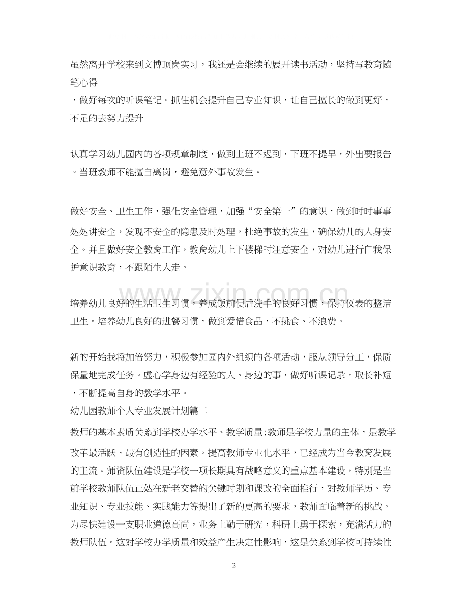 幼儿园教师个人专业发展计划表.docx_第2页