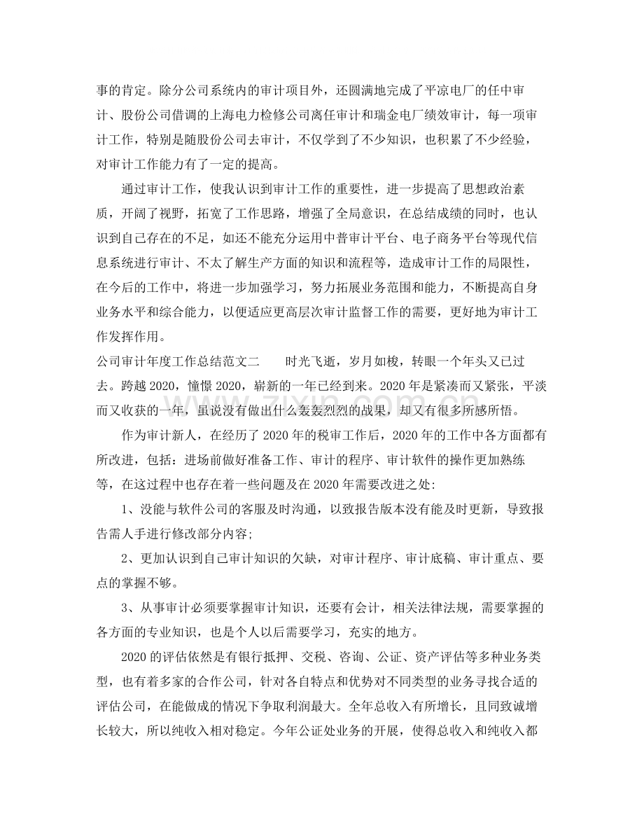 公司审计年度工作总结报告.docx_第2页