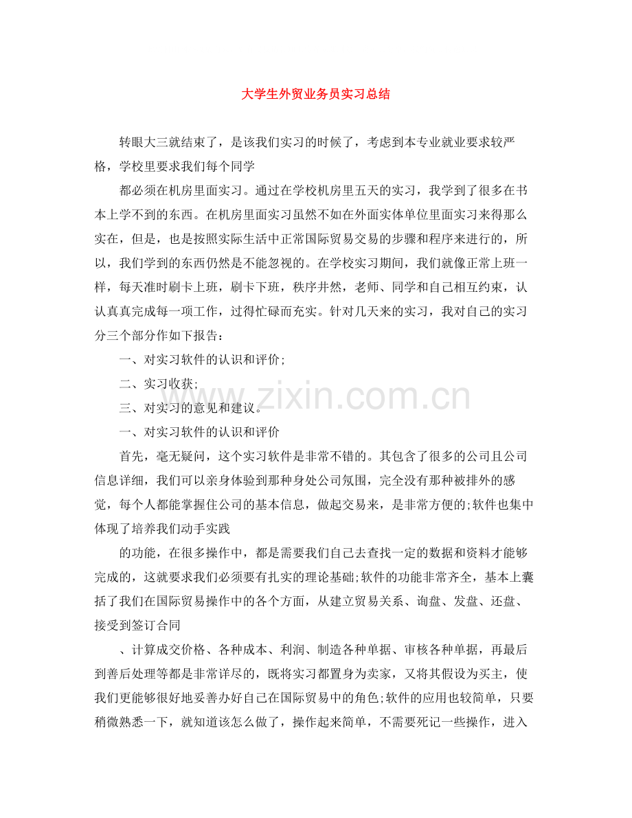 大学生外贸业务员实习总结.docx_第1页