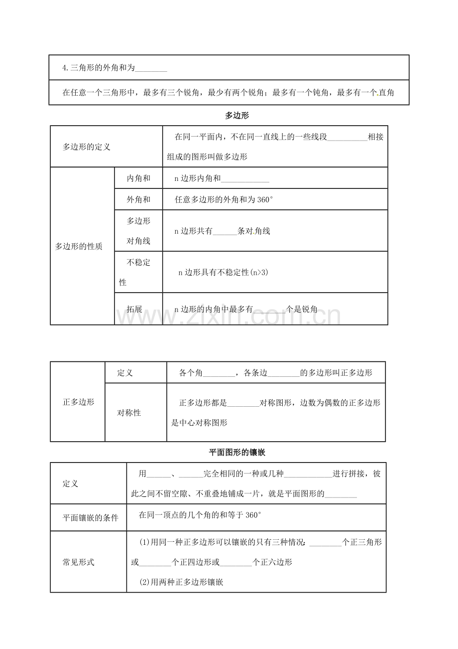 中考数学一轮复习 第18讲 三角形与多边形教案-人教版初中九年级全册数学教案.doc_第3页