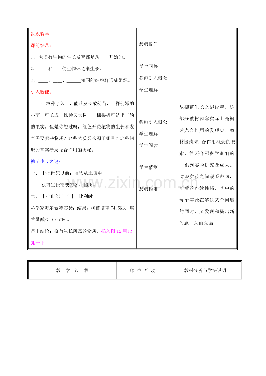 七年级生物上册 3.5.1光合作用教案(一） 北师大版.doc_第2页