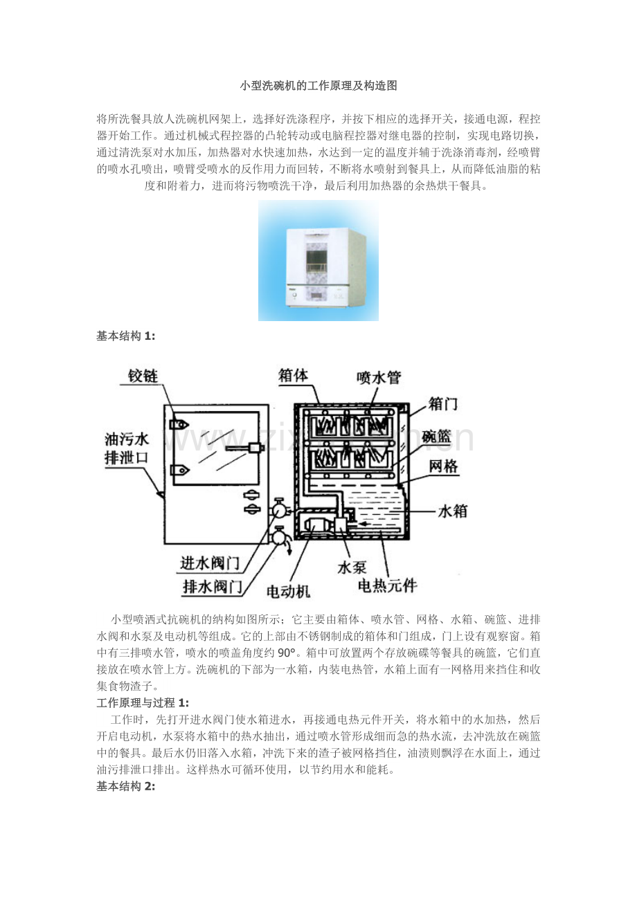 小型洗碗机工作原理Microsoft Word 文档.doc_第1页