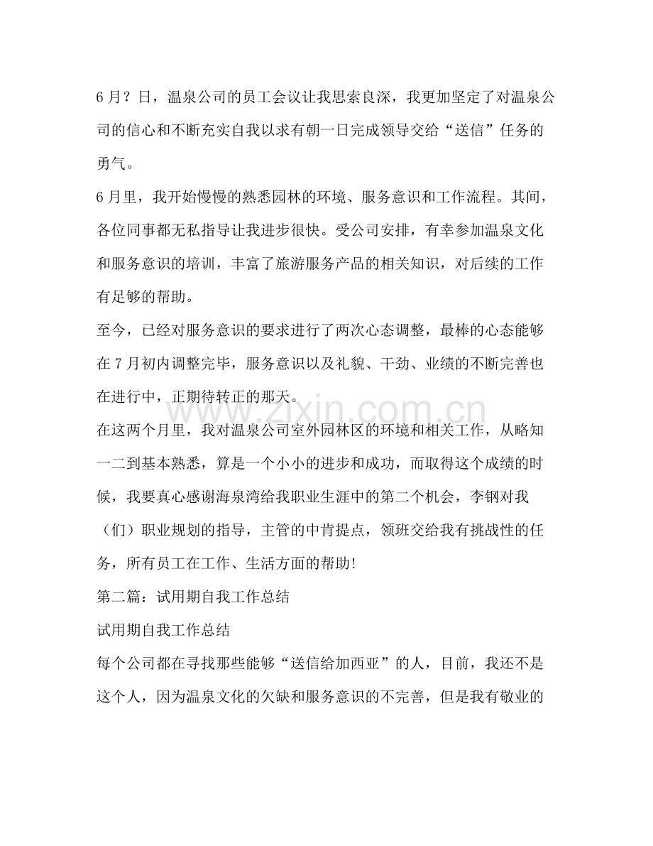 试用期自我工作总结多篇).docx_第2页