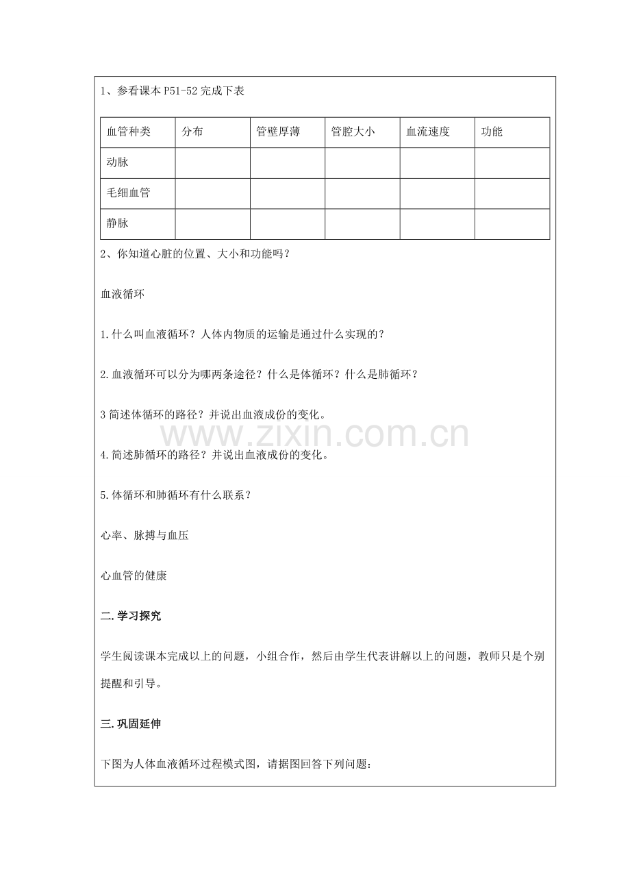 七年级生物下册 第三单元第四章第一节人体内废物的排出复习教案 济南版.doc_第2页