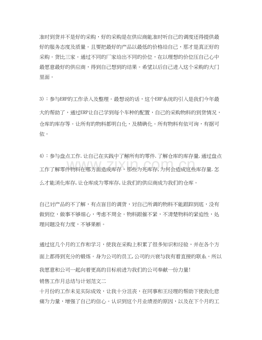 销售工作月总结与计划.docx_第2页