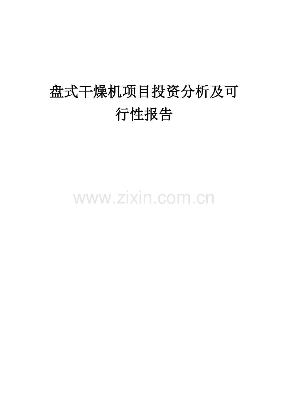 盘式干燥机项目投资分析及可行性报告.docx_第1页