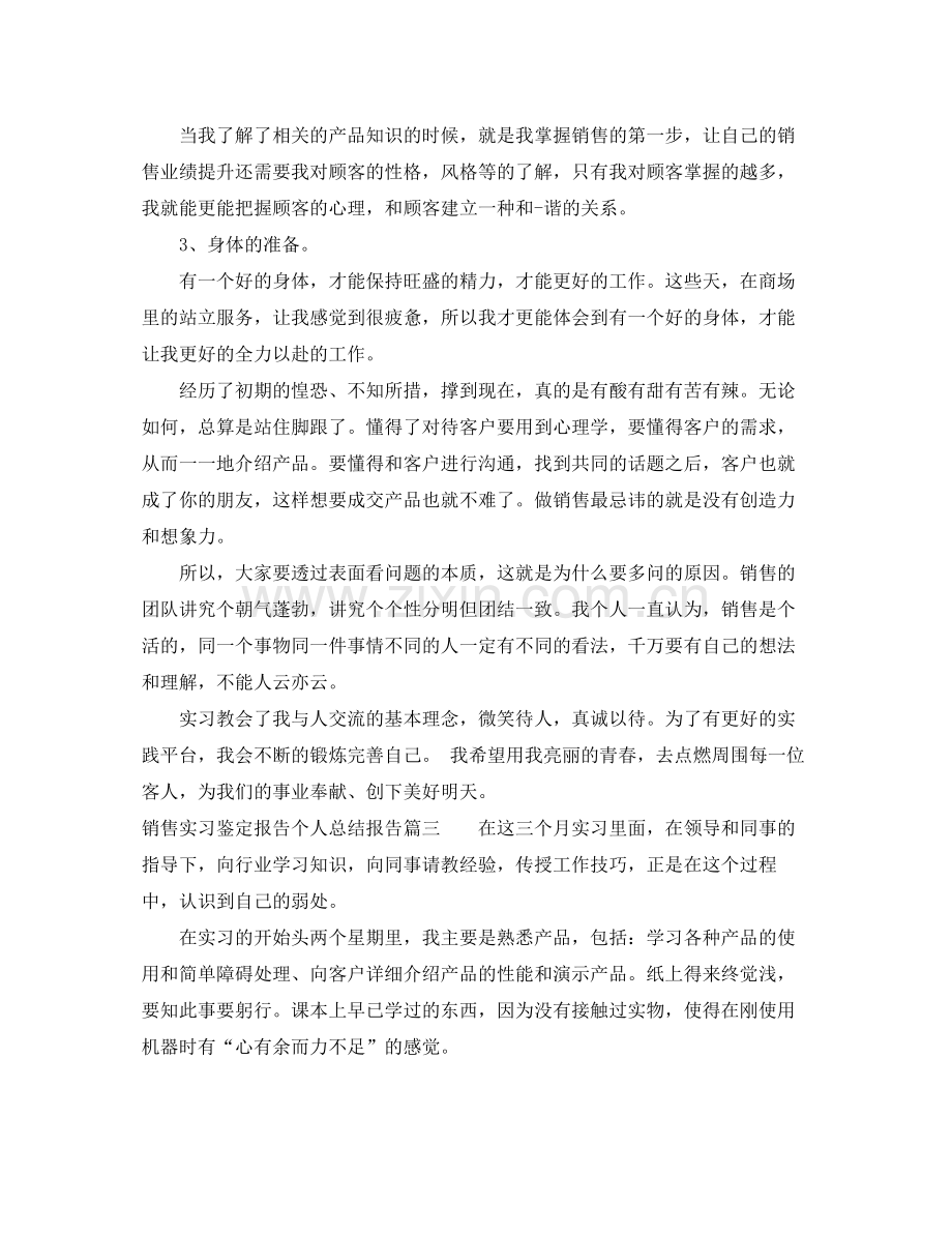 销售实习鉴定报告个人总结报告.docx_第3页