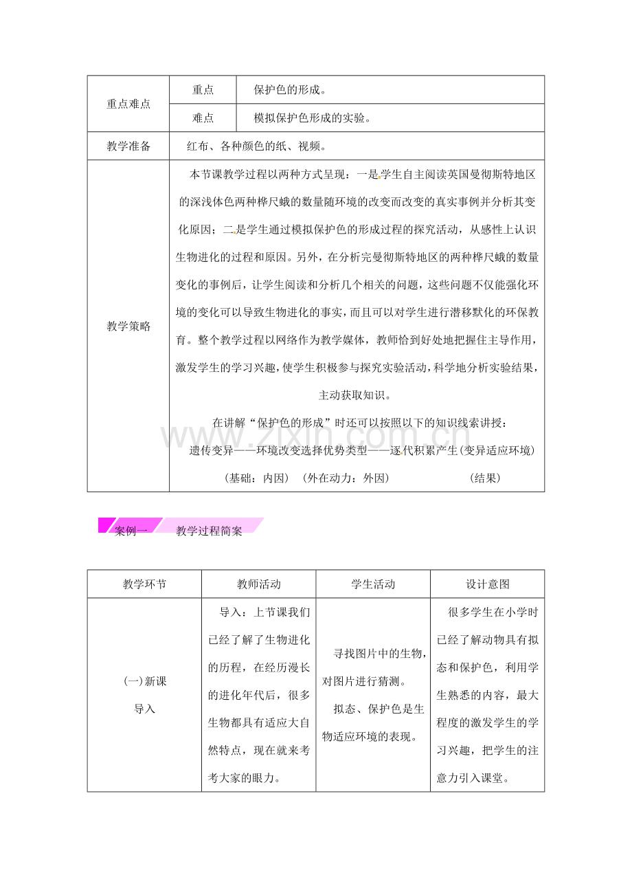 八年级生物下册 7.3.3 生物进化的原因授课典案 （新版）新人教版-（新版）新人教版初中八年级下册生物教案.doc_第2页