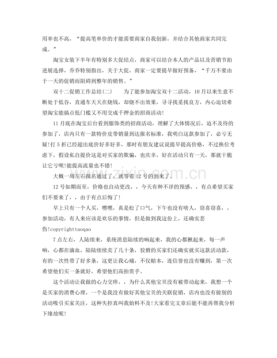 2021年工作参考总结双十二促销工作参考总结范例.docx_第2页