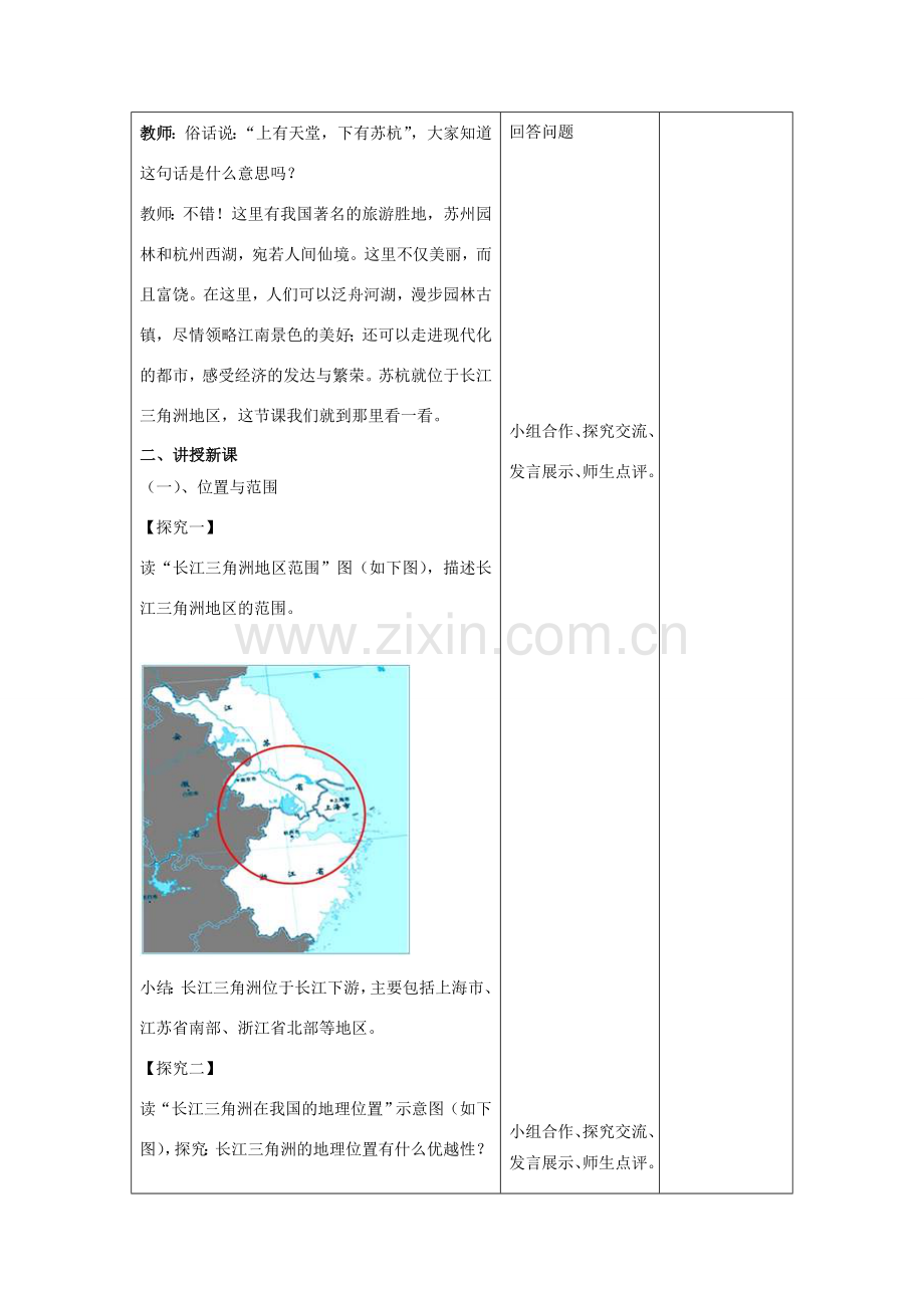 八年级地理下册 第7章 第2节 鱼米之乡 长江三角洲地区教案 （新版）新人教版-（新版）新人教版初中八年级下册地理教案.doc_第2页