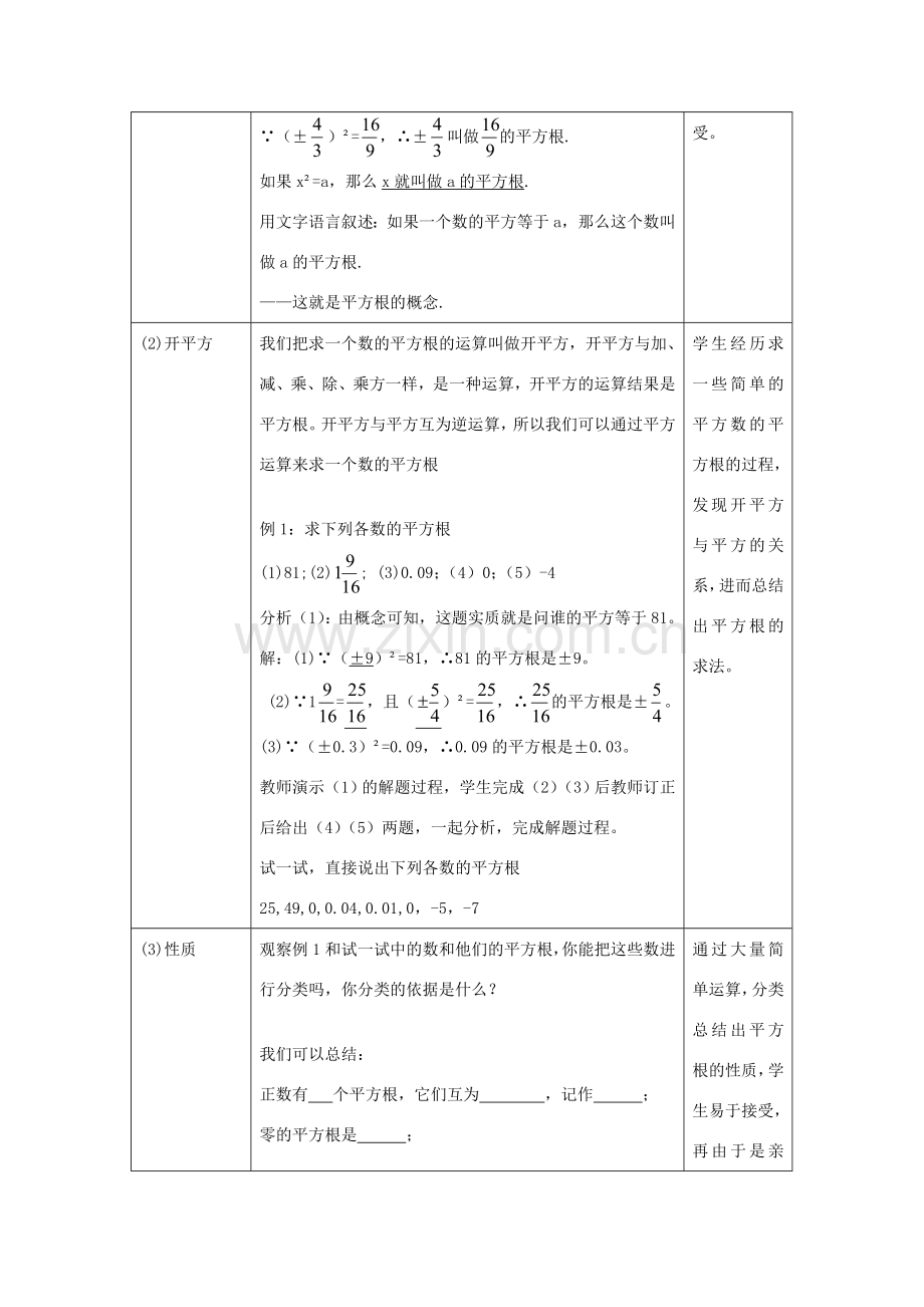 八年级数学上册 11.1 平方根教学设计 京改版-人教版初中八年级上册数学教案.doc_第2页