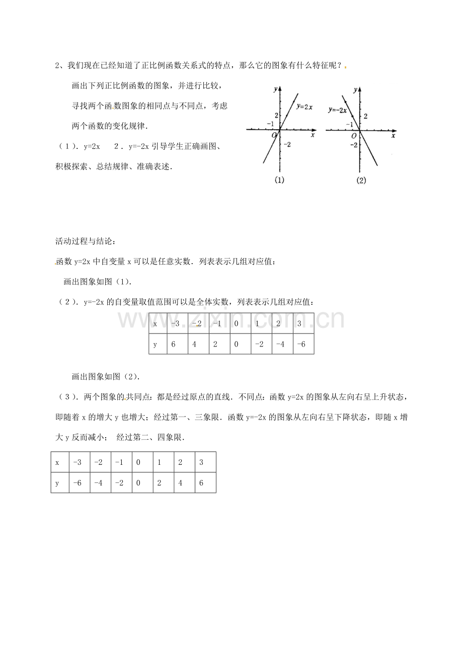 八年级数学上册 6.2 一次函数教案1 （新版）苏科版-（新版）苏科版初中八年级上册数学教案.doc_第2页