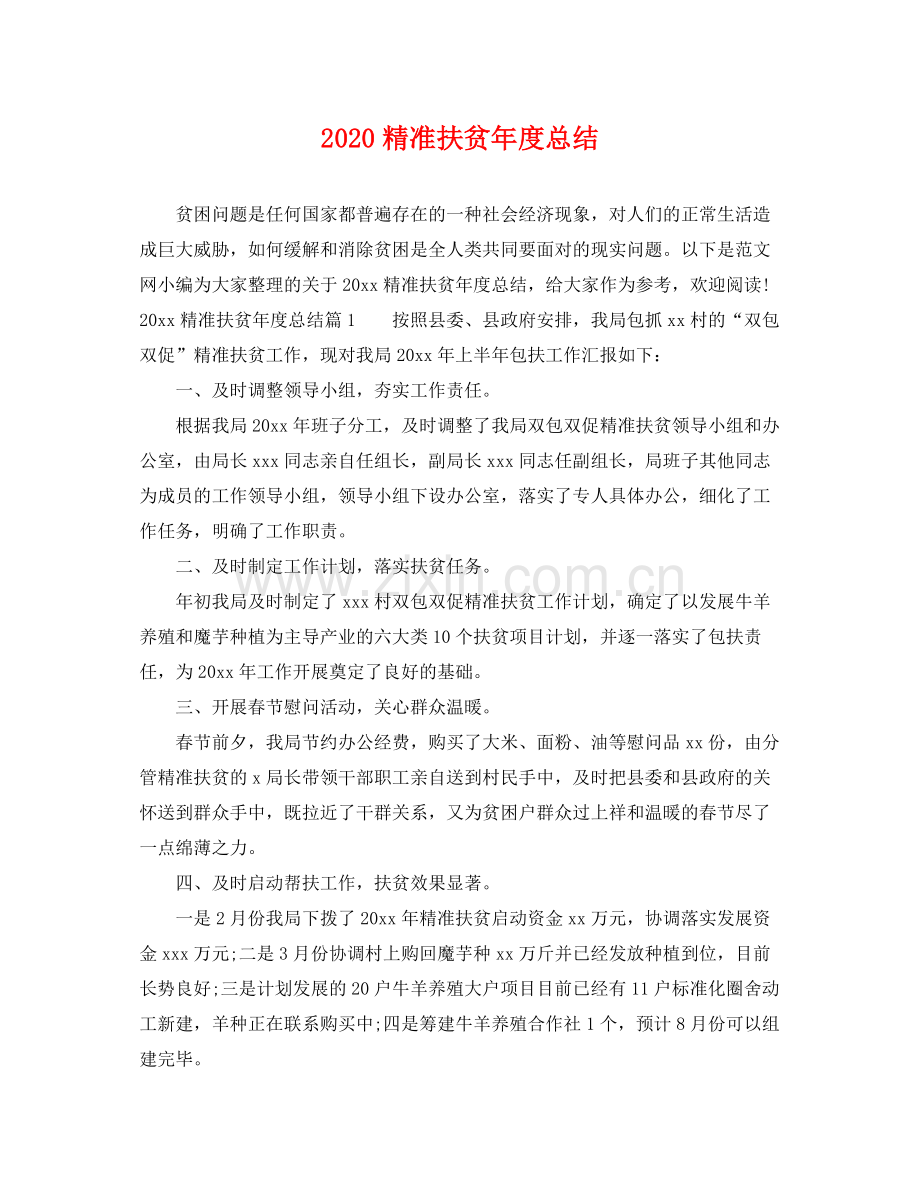 精准扶贫年度总结 .docx_第1页