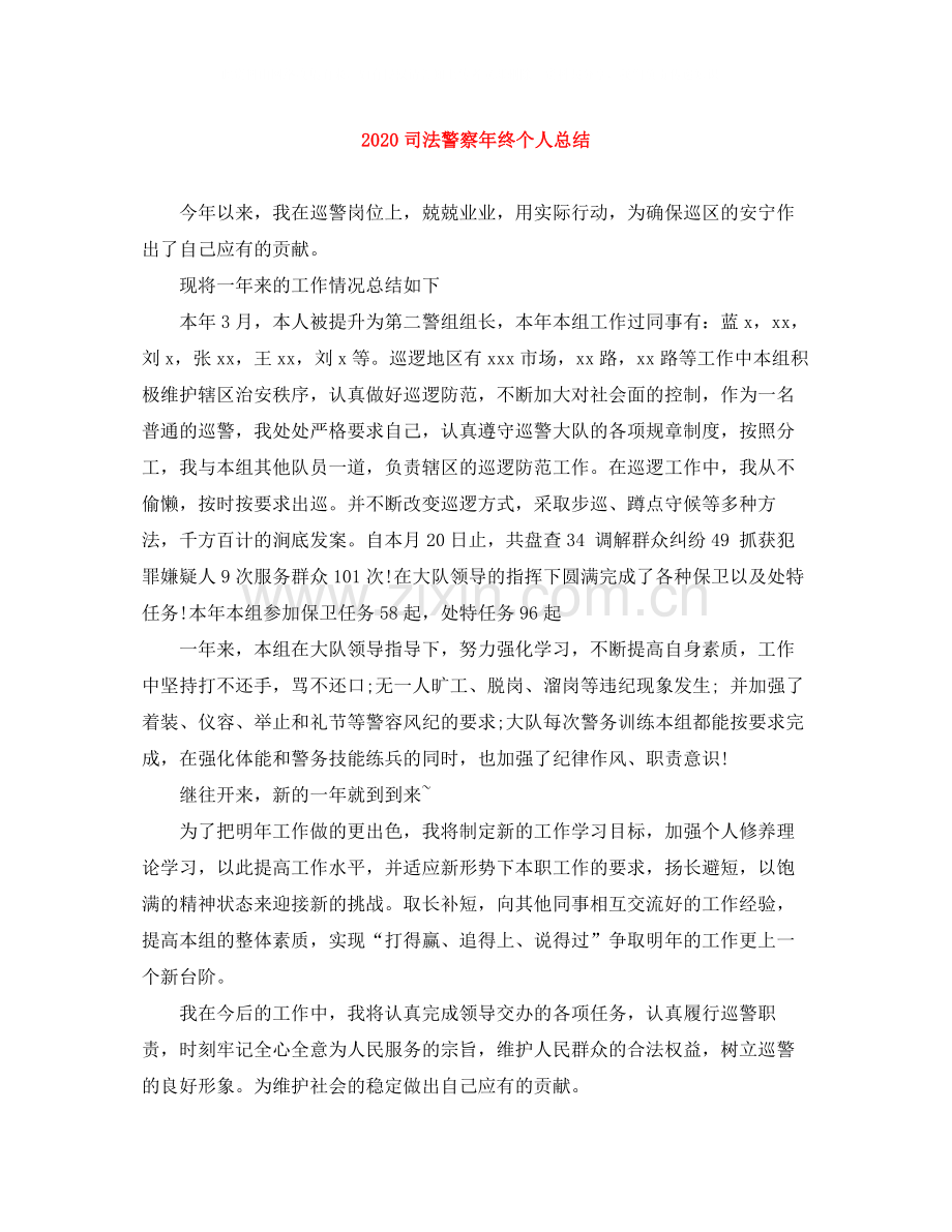 司法警察年终个人总结.docx_第1页