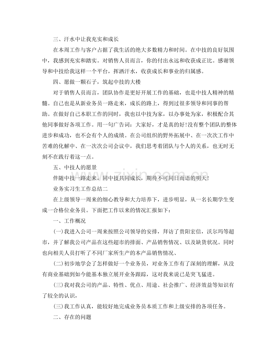 业务实习生工作总结 .docx_第2页