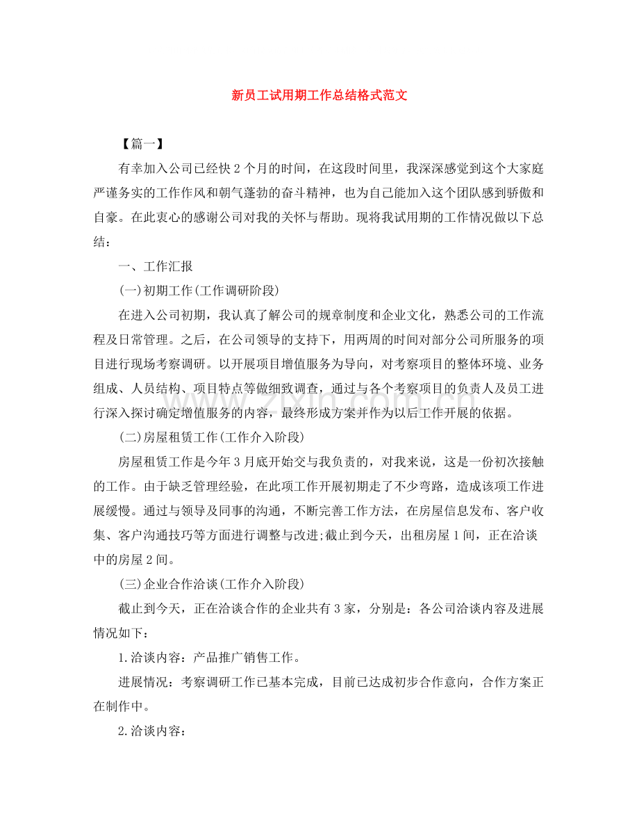 新员工试用期工作总结格式范文.docx_第1页