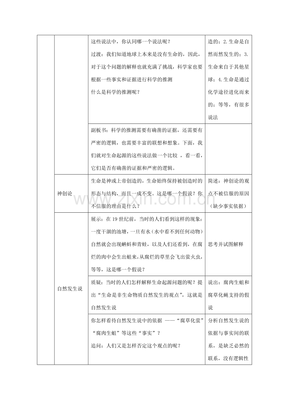 八年级生物下册 第21章 第1节 生命的起源教案 北师大版-北师大版初中八年级下册生物教案.doc_第2页