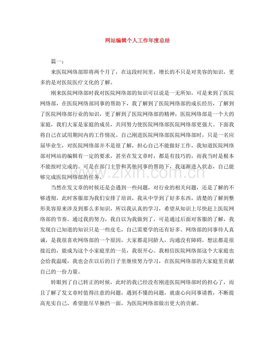 网站编辑个人工作年度总结.docx_第1页