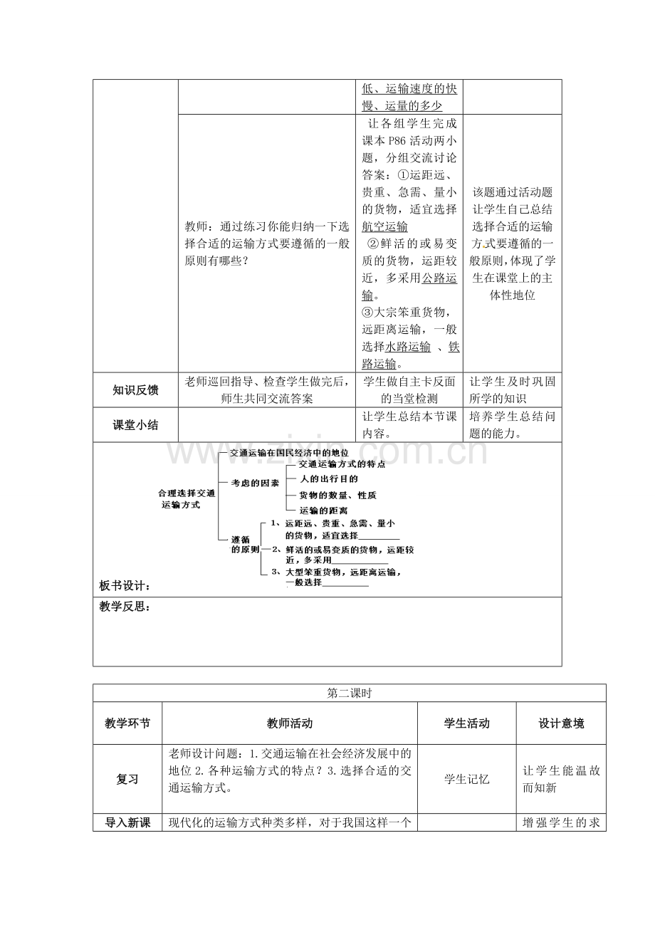 江苏省涟水县灰墩中学八年级地理上册 4.1 交通运输（第2课时）教案 （新版）新人教版.doc_第3页