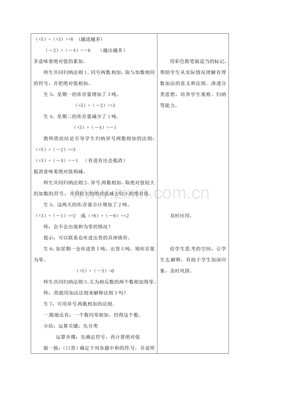 浙江省宁波市象山县新桥镇东溪村七年级数学上册 2.1 有理数的加法（第1课时）教案 （新版）浙教版-（新版）浙教版初中七年级上册数学教案.doc_第2页