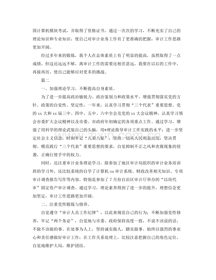 审计人员工作总结三篇.docx_第2页