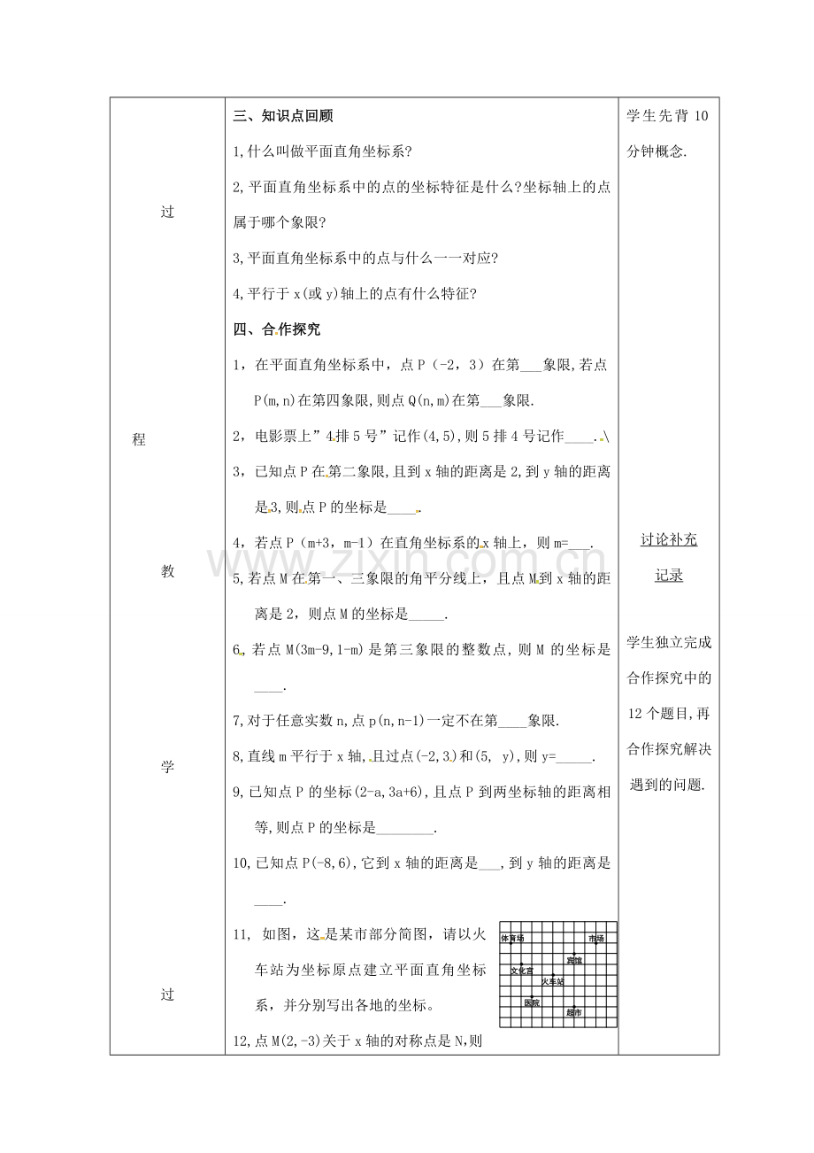 安徽省固镇县八年级数学上册 11 平面直角坐标系（1）复习教案 （新版）沪科版-（新版）沪科版初中八年级上册数学教案.doc_第2页