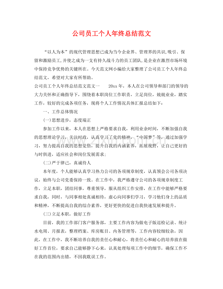 公司员工个人年终总结范文 .docx_第1页