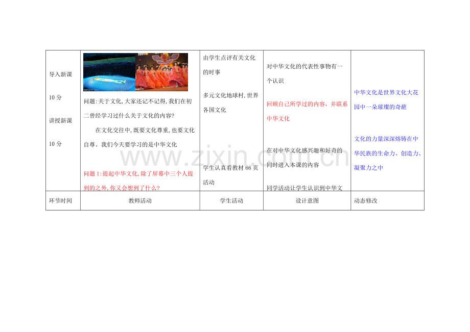 吉林省双辽市九年级政治全册 第二单元 了解祖国 爱我中华 第五课 中华文化与民族精神 第1框 灿烂的中华文化教案 新人教版-新人教版初中九年级全册政治教案.doc_第2页